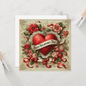 バレンタインデーの装飾イラスト カード (正面/裏面インサイチュ)