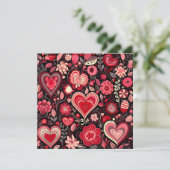 バレンタインデーの装飾ハート シーズンカード (スタンド正面)