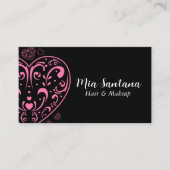 バレンタインデーの装飾ハート 名刺 (正面)