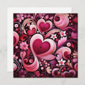 バレンタインデーの装飾用ハート シーズンカード (正面/裏面)