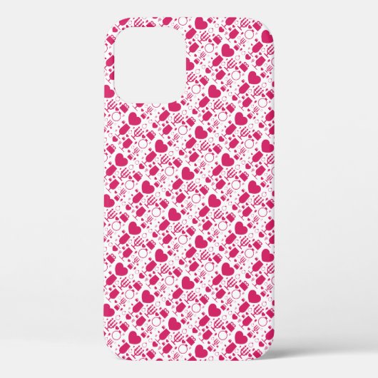 バレンタインデーの要素のパターン Case-Mate iPhoneケース (裏面)