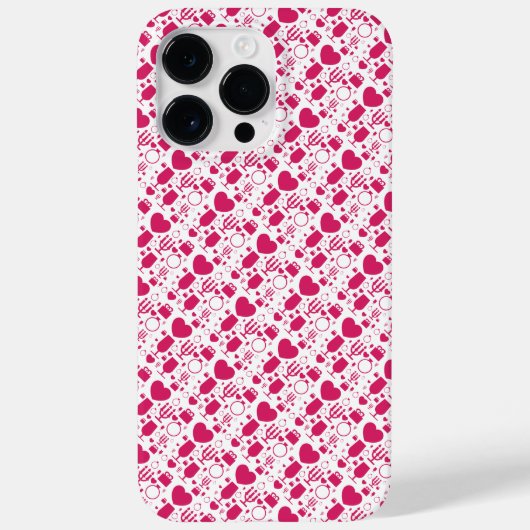 バレンタインデーの要素パターン Case-Mate iPhoneケース (裏面)