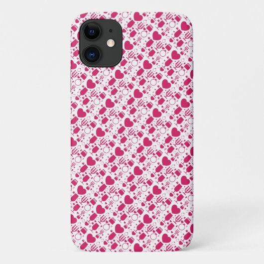 バレンタインデーの要素パターン Case-Mate iPhoneケース (裏面)