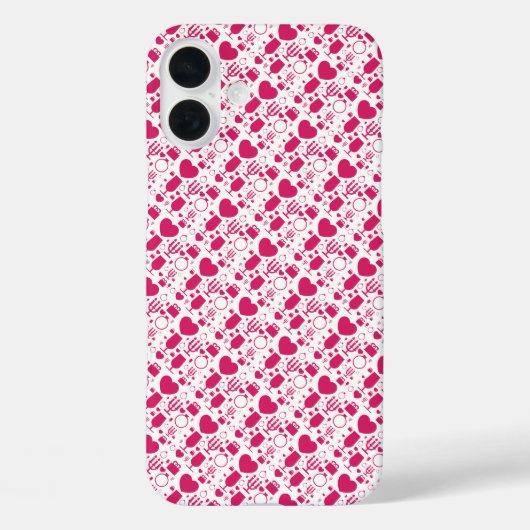バレンタインデーの要素パターン Case-Mate iPhoneケース (裏面)
