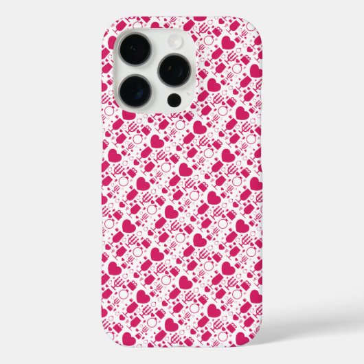バレンタインデーの要素パターン Case-Mate iPhoneケース (裏面)