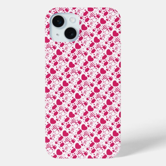 バレンタインデーの要素パターン Case-Mate iPhoneケース (裏面)