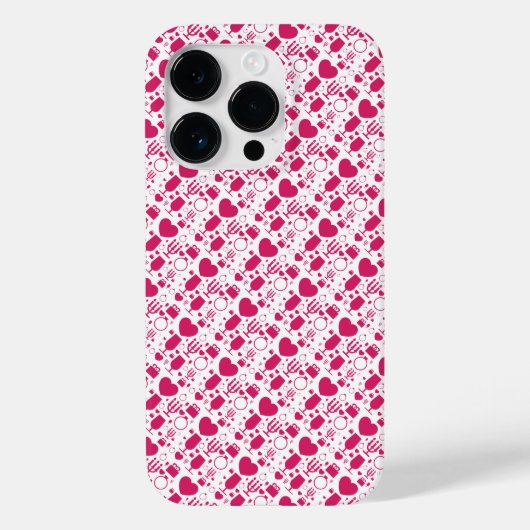 バレンタインデーの要素パターン Case-Mate iPhoneケース (裏面)