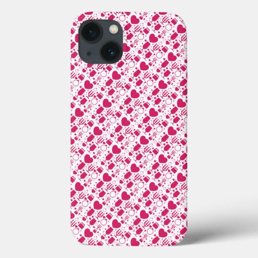 バレンタインデーの要素パターン Case-Mate iPhoneケース (裏面)