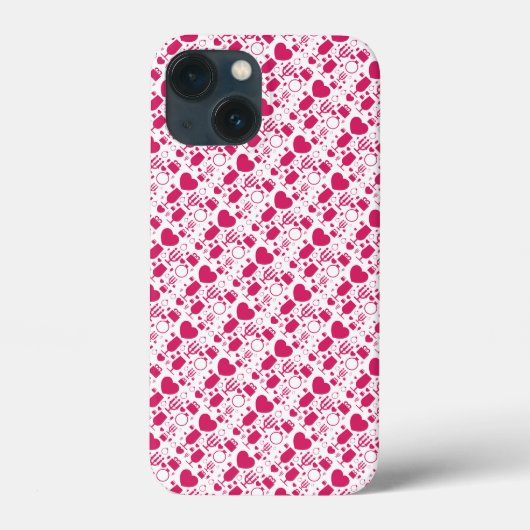 バレンタインデーの要素パターン Case-Mate iPhoneケース (裏面)