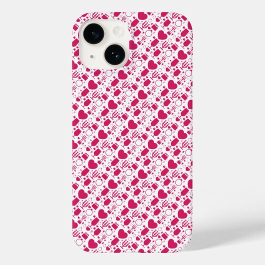 バレンタインデーの要素パターン Case-Mate iPhoneケース (裏面)