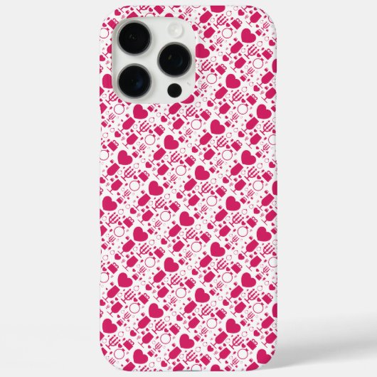バレンタインデーの要素パターン Case-Mate iPhoneケース (裏面)