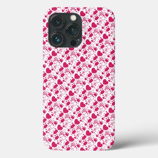 バレンタインデーの要素パターン Case-Mate iPhoneケース (裏面)