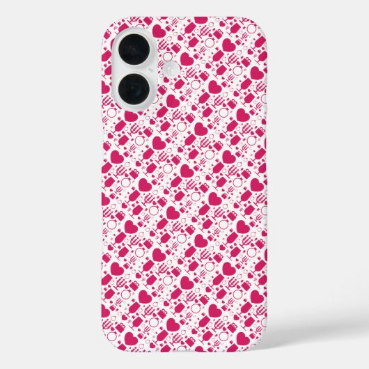 バレンタインデーの要素パターン Case-Mate iPhoneケース (裏面)