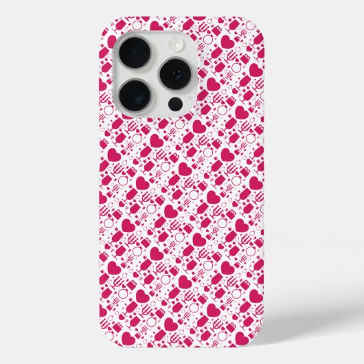 バレンタインデーの要素パターン Case-Mate iPhoneケース (裏面)