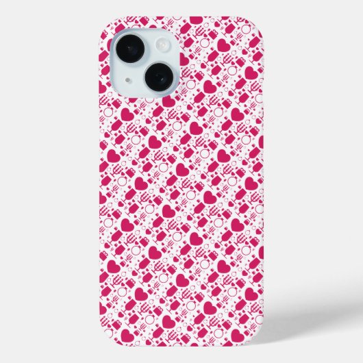 バレンタインデーの要素パターン Case-Mate iPhoneケース (裏面)