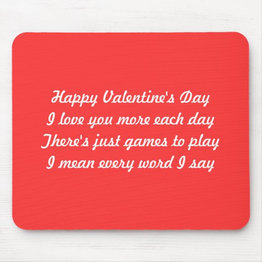 バレンタインデーの詩 マウスパッド (正面)