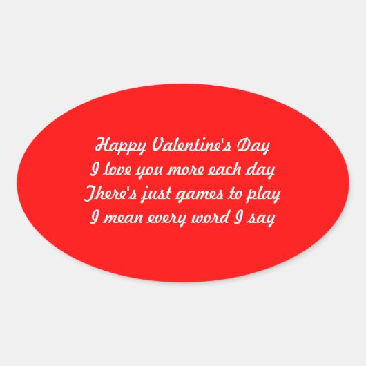 バレンタインデーの詩 楕円形シール (正面)