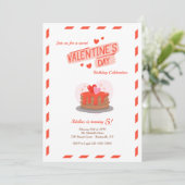 バレンタインデーの誕生日パーティーへの招待 招待状 (スタンド正面)