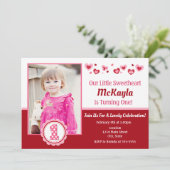 バレンタインデーの誕生日招待状 1歳の誕生日 招待状 (スタンド正面)