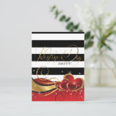 バレンタインデーの豪華なストライプ シーズンポストカード (スタンド正面)