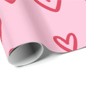 バレンタインデーの贈り物ラブ赤いハート ラッピングペーパー (ロールコーナー)
