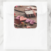 バレンタインデーの贈り物 – 心の形で愛する言葉|過去記事 スクエアシール (バッグ)