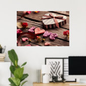 バレンタインデーの贈り物 – 心の形で愛する言葉|過去記事 ポスター (ホームオフィス)