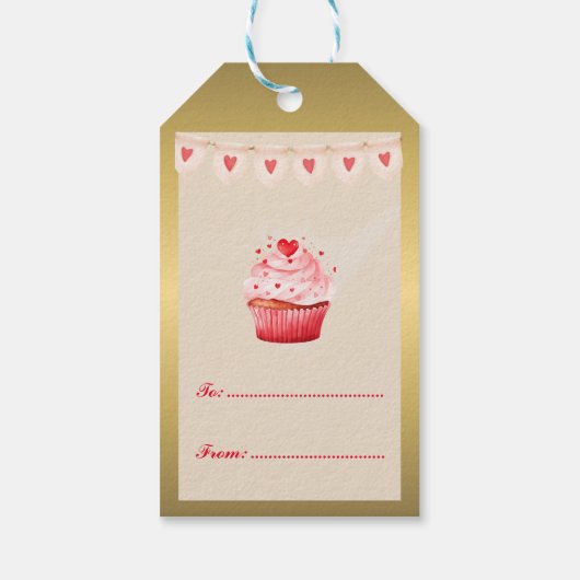 バレンタインデーの贈り物(赤いハート付き) パーソナライズされた ギフトタグ (裏面)