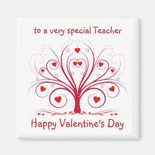 バレンタインデーの贈り物for先生 – 四角マグネット マグネット (正面)