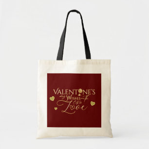 バレンタインデーの赤いギフト トートバッグ