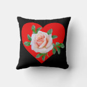 バレンタインデーの赤いハートとバラ クッション (裏面)