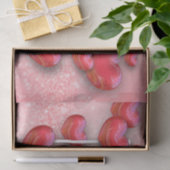 バレンタインデーの赤いハートのグリッターのティッシュペーパー 薄葉紙 (ギフト)