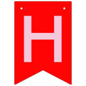 バレンタインデーの赤いハートのピンクの旗布の旗 バンティングフラッグ (第1の旗)