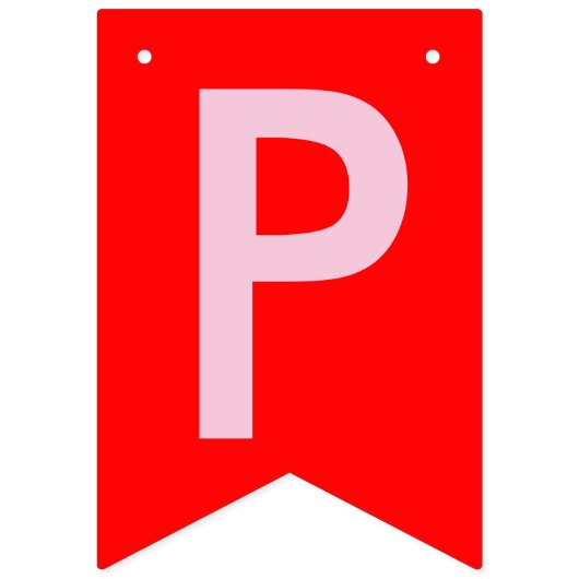 バレンタインデーの赤いハートのピンクの旗布の旗 バンティングフラッグ (第3の旗)