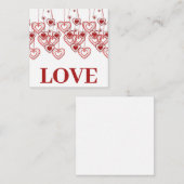 バレンタインデーの赤いハートのフラットメモカード ノートカード (正面/裏面)