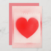 バレンタインデーの赤いハートのメモ シーズンカード (正面/裏面)