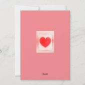 バレンタインデーの赤いハートのメモ シーズンカード (裏面)