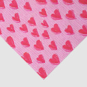 バレンタインデーの赤いハートをピンクの背景に 薄葉紙 (詳細)