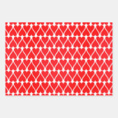 バレンタインデーの赤いハートパターン ラッピングペーパーシート (正面)