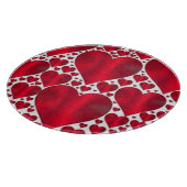 バレンタインデーの赤いハート カッティングボード (角)