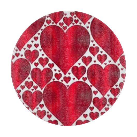 バレンタインデーの赤いハート カッティングボード (正面)