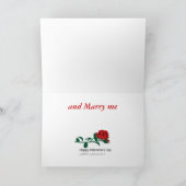 バレンタインデーの赤いハート シーズンカード (内部)