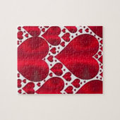 バレンタインデーの赤いハート ジグソーパズル (横)