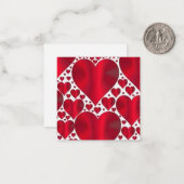 バレンタインデーの赤いハート ノートカード (正面/裏面インサイチュ)