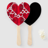 バレンタインデーの赤いハート ハンドファン (正面&裏面)