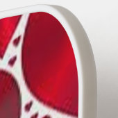 バレンタインデーの赤いハート ピックルボールラケット (左詳細)