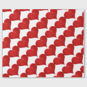 バレンタインデーの赤いハート ラッピングペーパー (フラット)