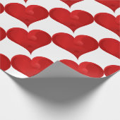 バレンタインデーの赤いハート ラッピングペーパー (角)