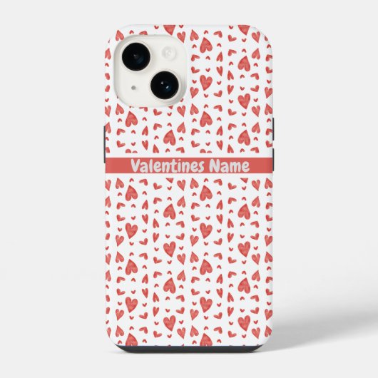 バレンタインデーの赤いハート iPhoneケース (裏面)
