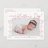 バレンタインデーの赤い台本の写真 シーズンポストカード (正面/裏面)